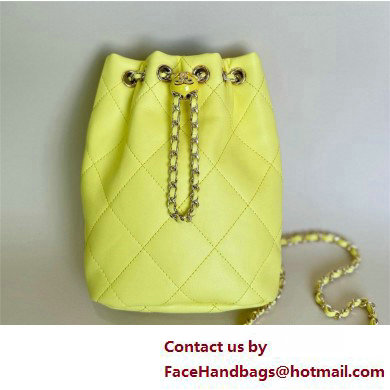 CHANEL Shiny Lambskin & Gold-Tone Metal Backpack AS4810 yellow 2025 - Click Image to Close